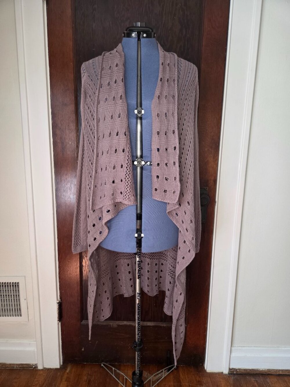 Monoreno Y2K Boho Grey Lace Long Sleeve Cardigan